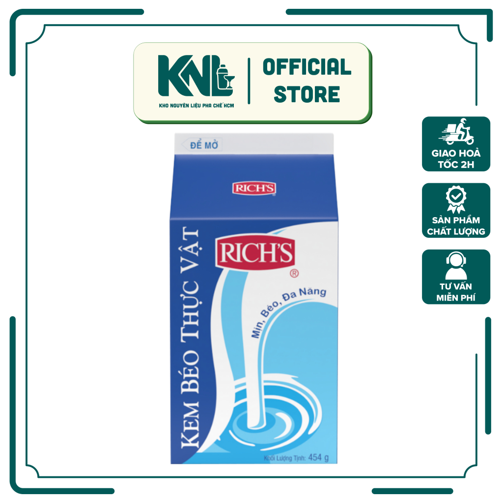 Kem Béo Thực Vật Rich’s Rich Lùn - Kem Béo Trà Sữa, Cà Phê, Bánh Ngọt - Giao Hàng Hỏa Tốc TPHCM