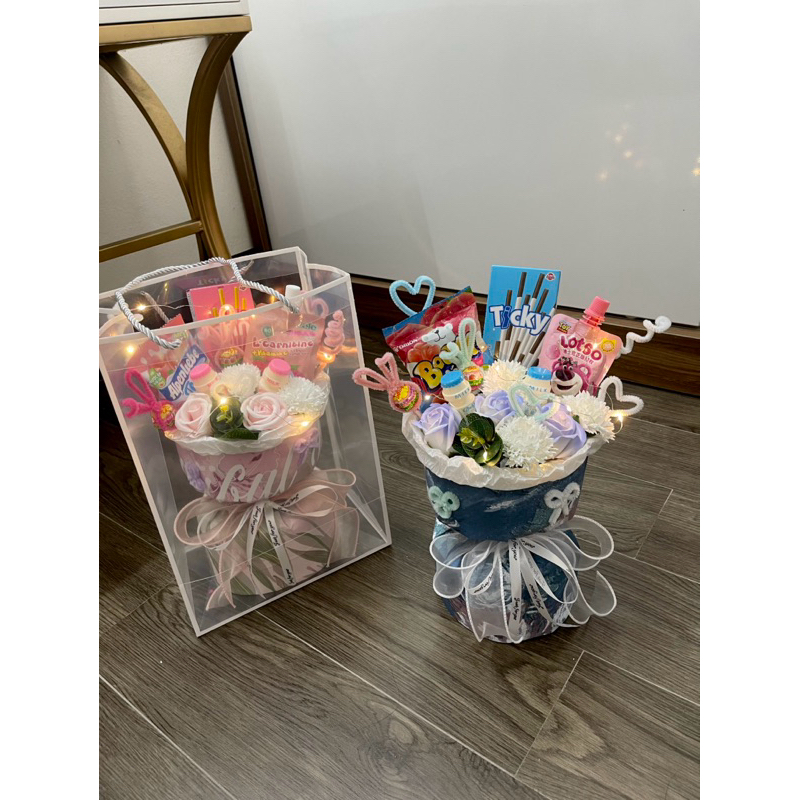 Bó cốt hoa sáp bánh kẹo gấu Lotso tặng sinh nhật siêu xinh