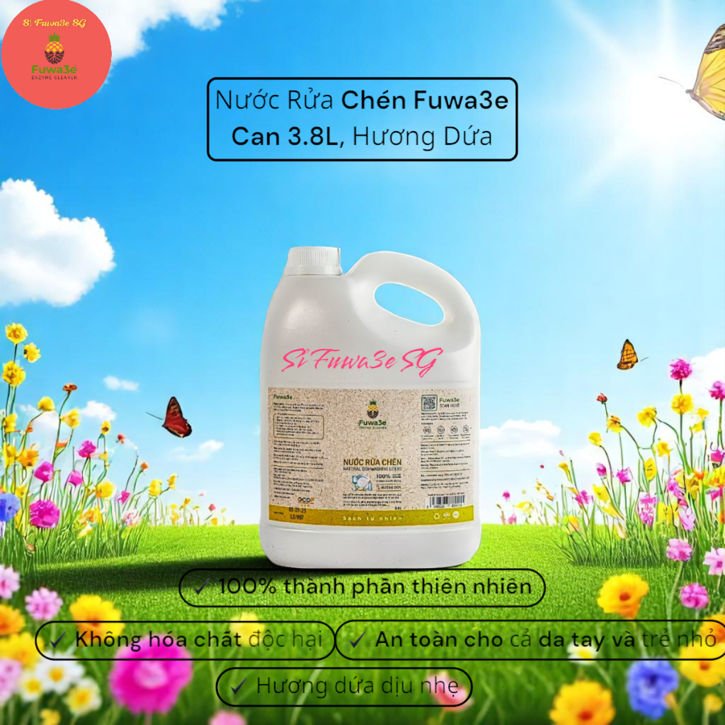 NƯỚC RỬA CHÉN FUWA3E CAN 3.8L – Sinh Học An Toàn, Sạch Bóng Tự Nhiên | Sỉ Fuwa3e SG