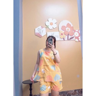 (Size đại )Đồ bộ bầu vải Tole lanh lụa kiểu đùi 2 tầng( Size 65-80kg)