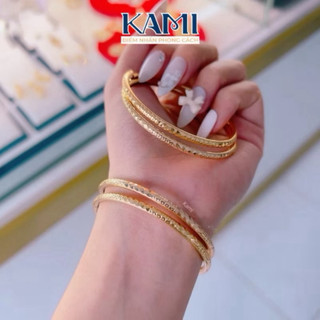  Vòng cặp khoá lưỡi gà hoạ tiết kim cương 2ly5 xi Vàng Kami trang sức sỉ 