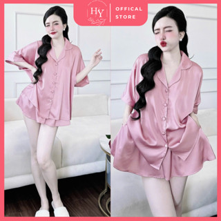 Đồ Ngủ Nữ HEUN YOUNG Đồ Bộ Pyjama, Bộ Mặc Nhà Lụa Latin Cổ Y Cánh Dơi Mềm Mịn Freesize <80kg MK08
