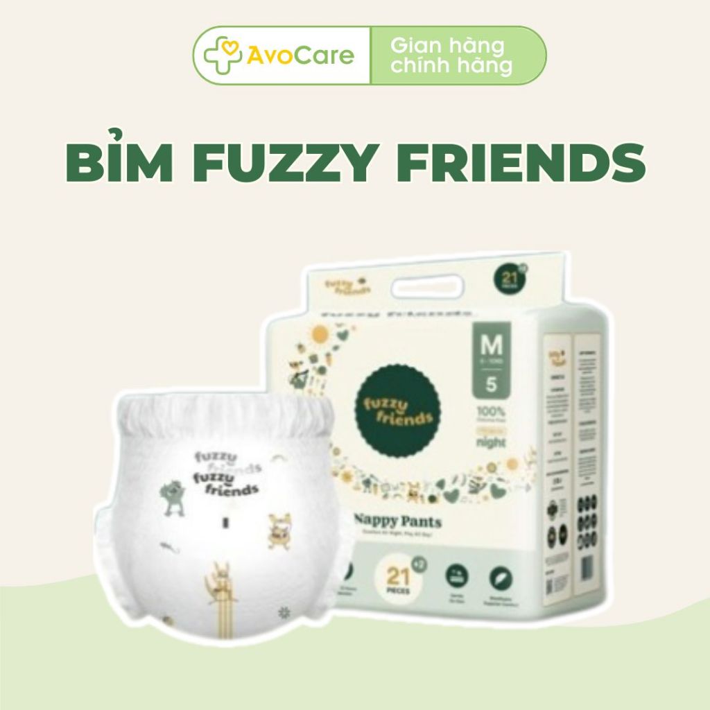 Tã bỉm dán quần Fuzzy Friends cao cấp Úc thấm hút tốt đủ size cho bé