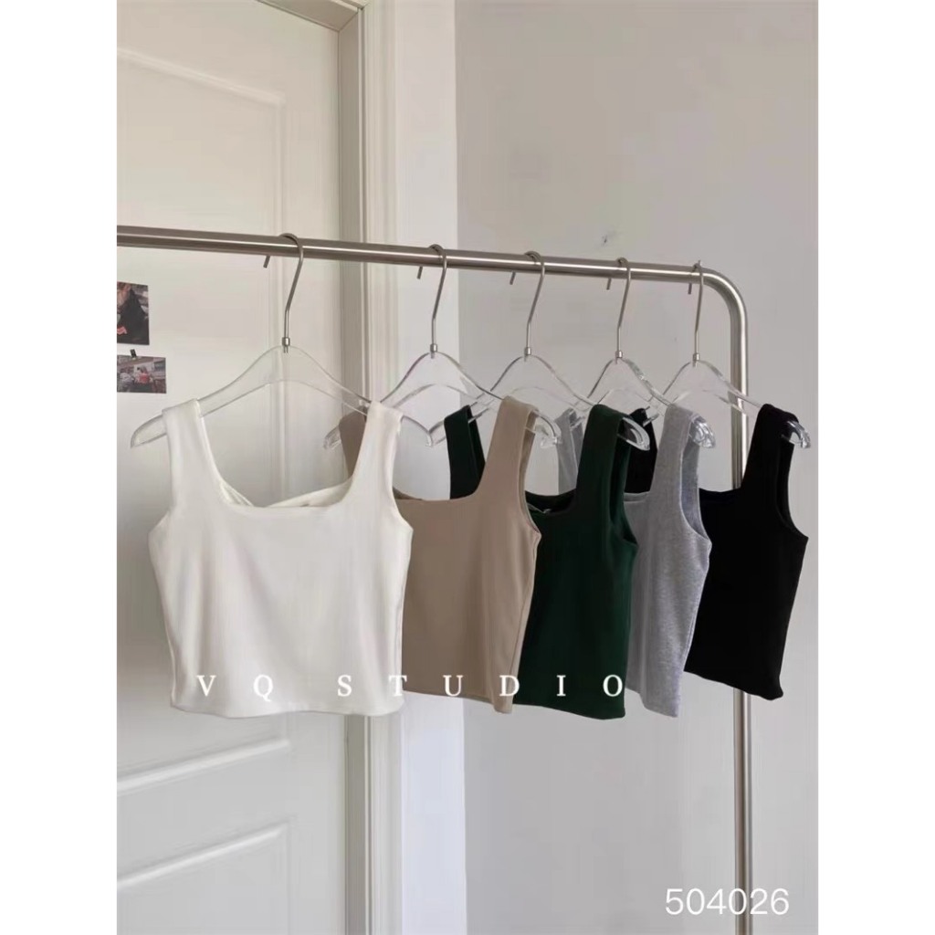 Áo thun 2dây N5.2 June crop dây bản to trơn 504026 xonxen 23ld