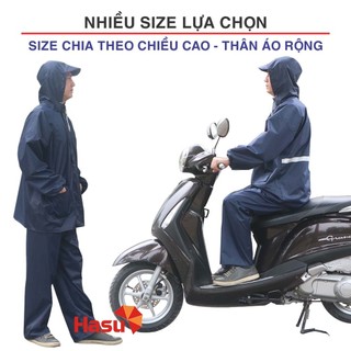 Áo mưa bộ chống thấm nước cao cấp nam nữ vải dù siêu bền nhẹ chọn size có phản quang Handigo