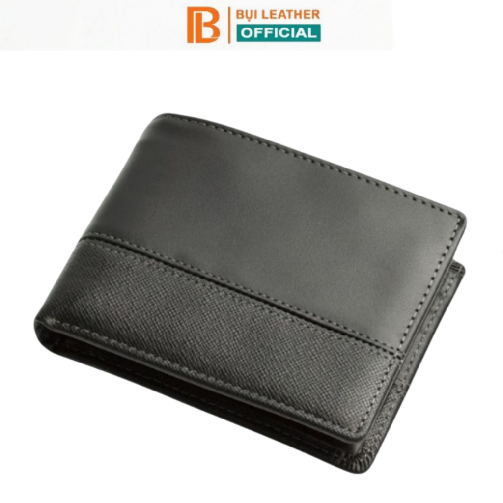 Ví nam da taiga phối da nappa cao cấp V142 - Bụi leather