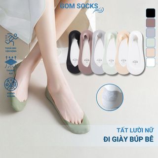  Tất nữ lười đi giày búp bê cao gót GOM SOCKS có đệm silicon chống tuột chất liệu cotton êm chân - SUX-1103-1DOI 