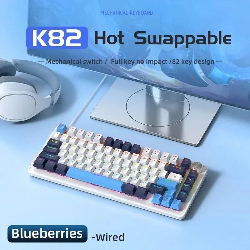 1Bàn phím cơ Q82 V9 có dây Tirsohi phopng cách 81 phím nhỏ gọn tiện dùng dành cho dân văn phòng chơi game | BigBuy360 - bigbuy360.vn