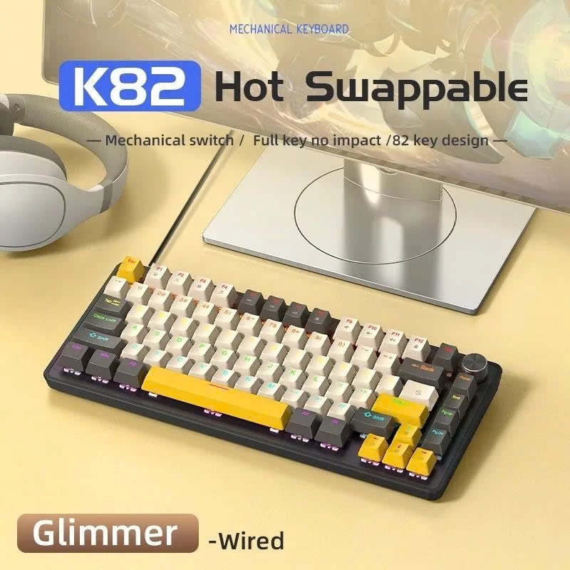 1Bàn phím cơ Q82 V9 có dây Tirsohi phopng cách 81 phím nhỏ gọn tiện dùng dành cho dân văn phòng chơi game | BigBuy360 - bigbuy360.vn