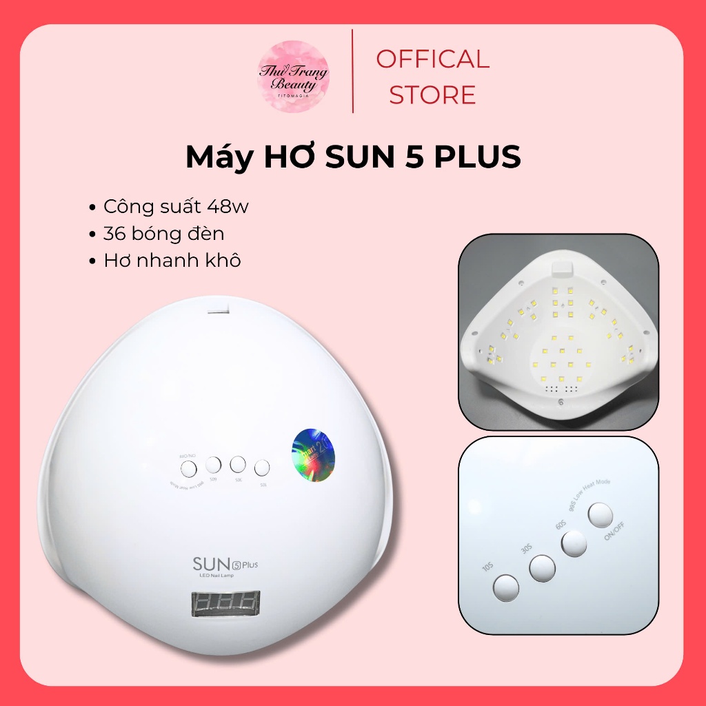  Máy Hơ Gel SUN 5 Plus 48W 36 Bóng Đèn - Hơ Nhanh Khô   Bảo Hành 3 Tháng  