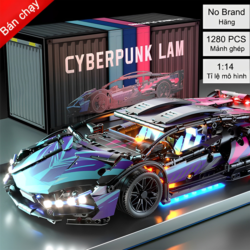 [Size 36cm] Mô hình lắp ráp siêu xe các màu 1280 PCS tỉ lệ 1:14 đồ chơi ô tô điều khiển lắp ghép siêu xe