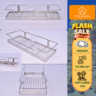 (GIÁ RẺ VÔ ĐỊCH) KỆ INOX 304 TREO TƯỜNG ĐỂ GIA VỊ DÀY DẶN, SÁNG BÓNG