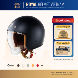 Mũ Bảo Hiểm 3/4 Royal M139 Trơn Kính Âm Chính Hãng, Mũ Bảo Hiểm Kính Trà, Chống Chói, Chống UV | Trực tiếp từ NSX