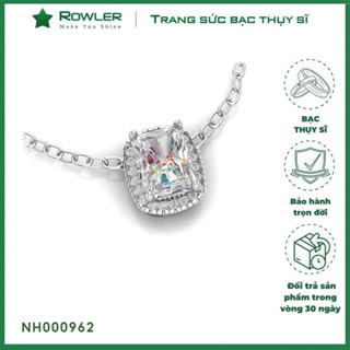 Dây cổ bạc Thụy Sĩ đính full đá Moissanite chữ nhật Radiant cut 6*8 ly_Trang sức bạc chính hãng_ ROWLER
