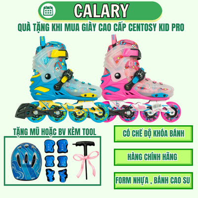 [Tặng BV] Giày Patin Trẻ Em Centosy Kid Pro Cao Cấp Có Bánh Đèn Phát Sáng, Có Bộ Phận Khóa Bánh Dành Cho Bé Mới Tập Chơi
