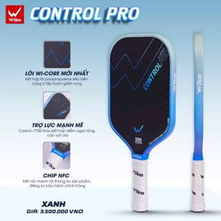 Vợt chuẩn thi đấu Pickleball Wika Control Pro mặt Carbon T700 nhám có trợ lực viền chuyển sắc giá rẻ
