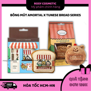 AMORTALS Puff Bông Mút x Tunee Bread Series Bakery Mềm Nhung Miếng Mút Đệm Khí Mềm Mại Trang Điểm