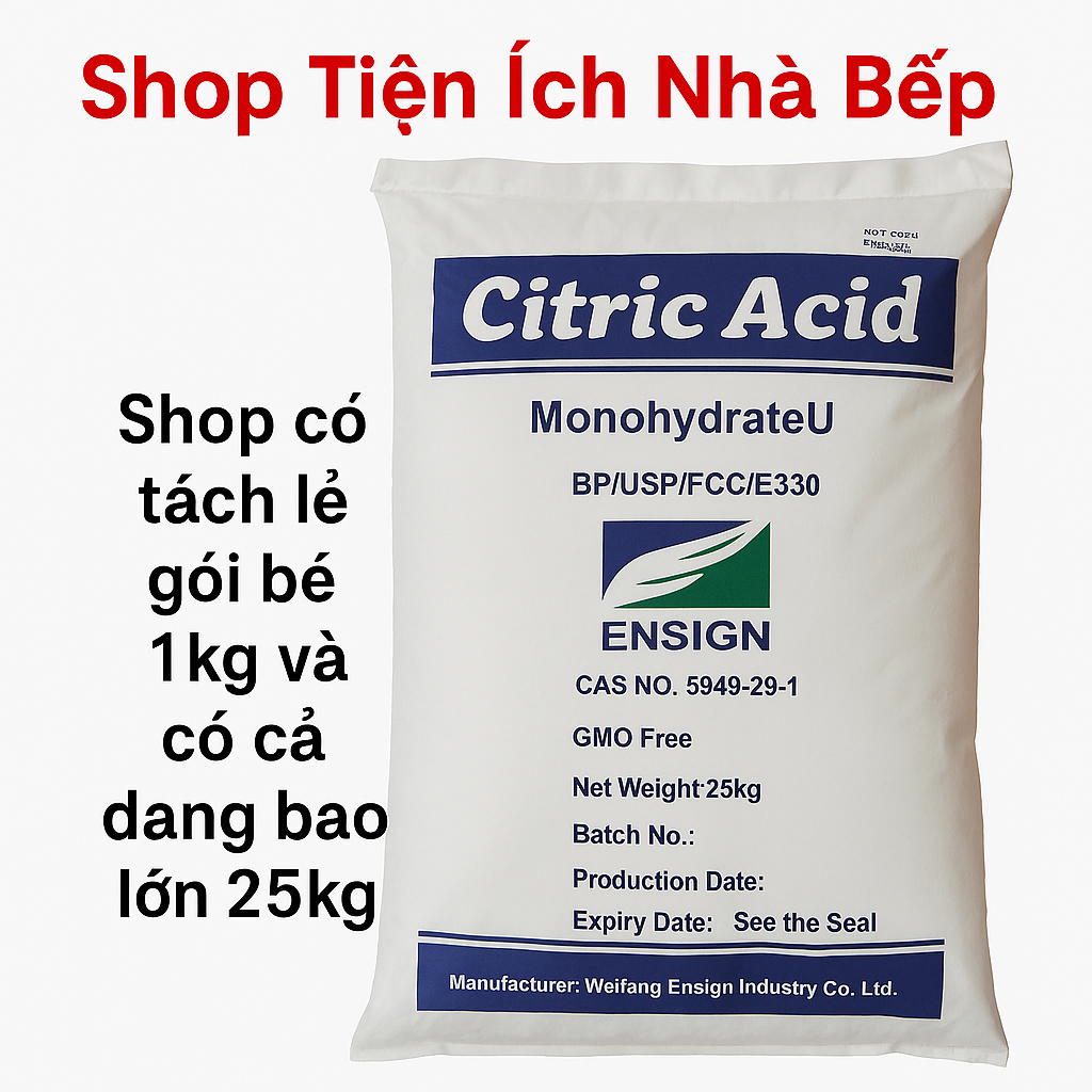 Axit Chanh, Axit Citric, Acid Citric, Bột Chanh, Bột Chua, Dùng Để Tẩy Rửa, Tẩy Dừa, Điều Chỉnh pH