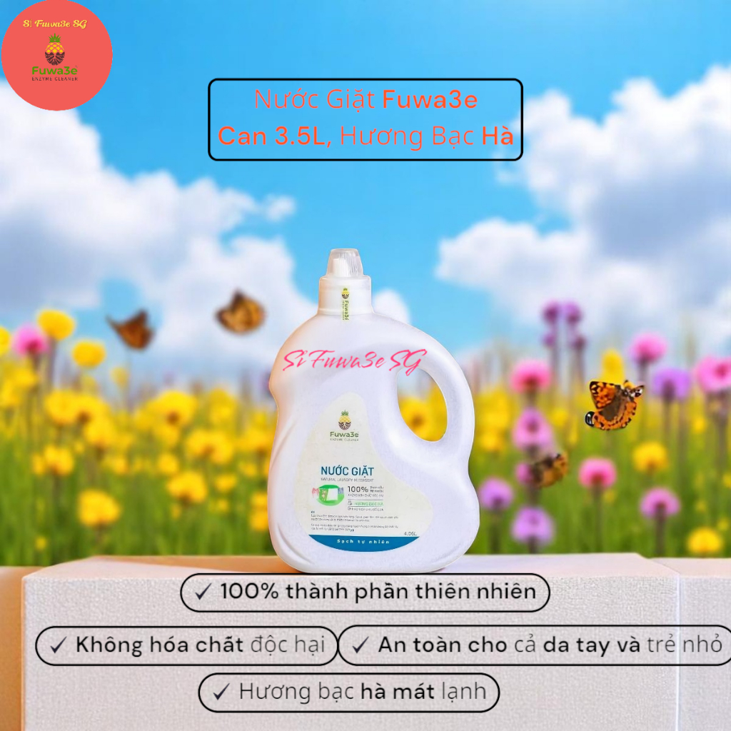 NƯỚC GIẶT FUWA3E CAN 3.5L HƯƠNG BẠC HÀ – Sạch Thơm Mát Lạnh | Sỉ Fuwa3e SG