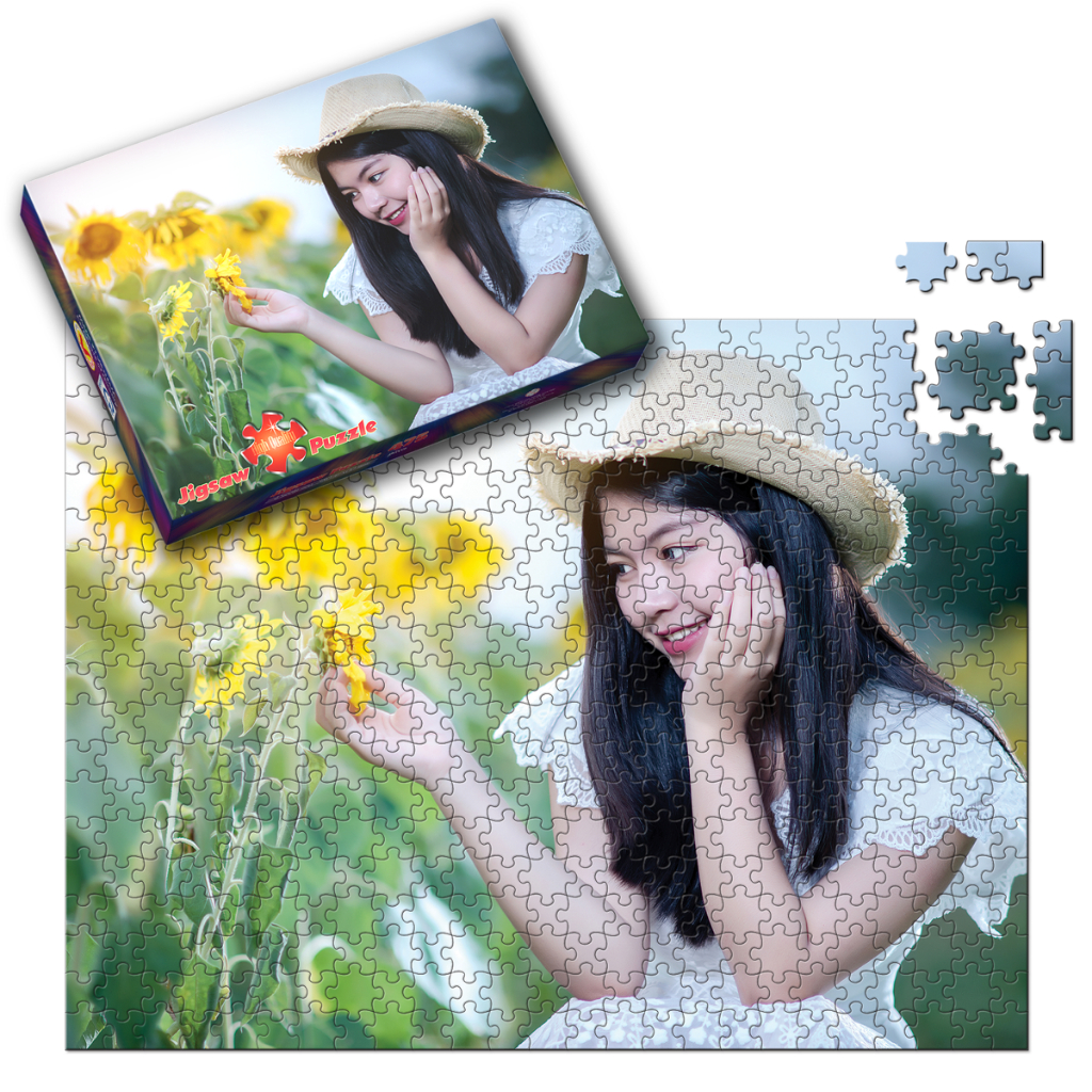 Tranh ghép cá nhân theo yêu cầu 38x50 cm - 475 mảnh ( Tranh ghép + hộp in ), mảnh nhỏ 2cm