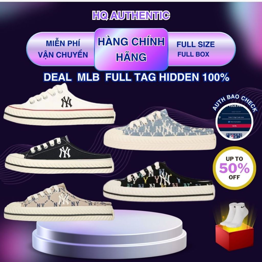 [ Chính Hãng ] Sục MLB Playball Origin Mule Đủ Màu, sục mlb ny nam nữ chuẩn auth size 36_39