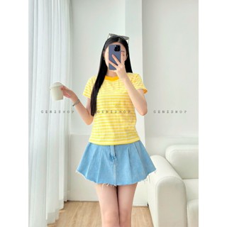 Áo Thun Sọc Ngang Form Babytee  Màu Trung Tính Áo Form Vừa  BBT25