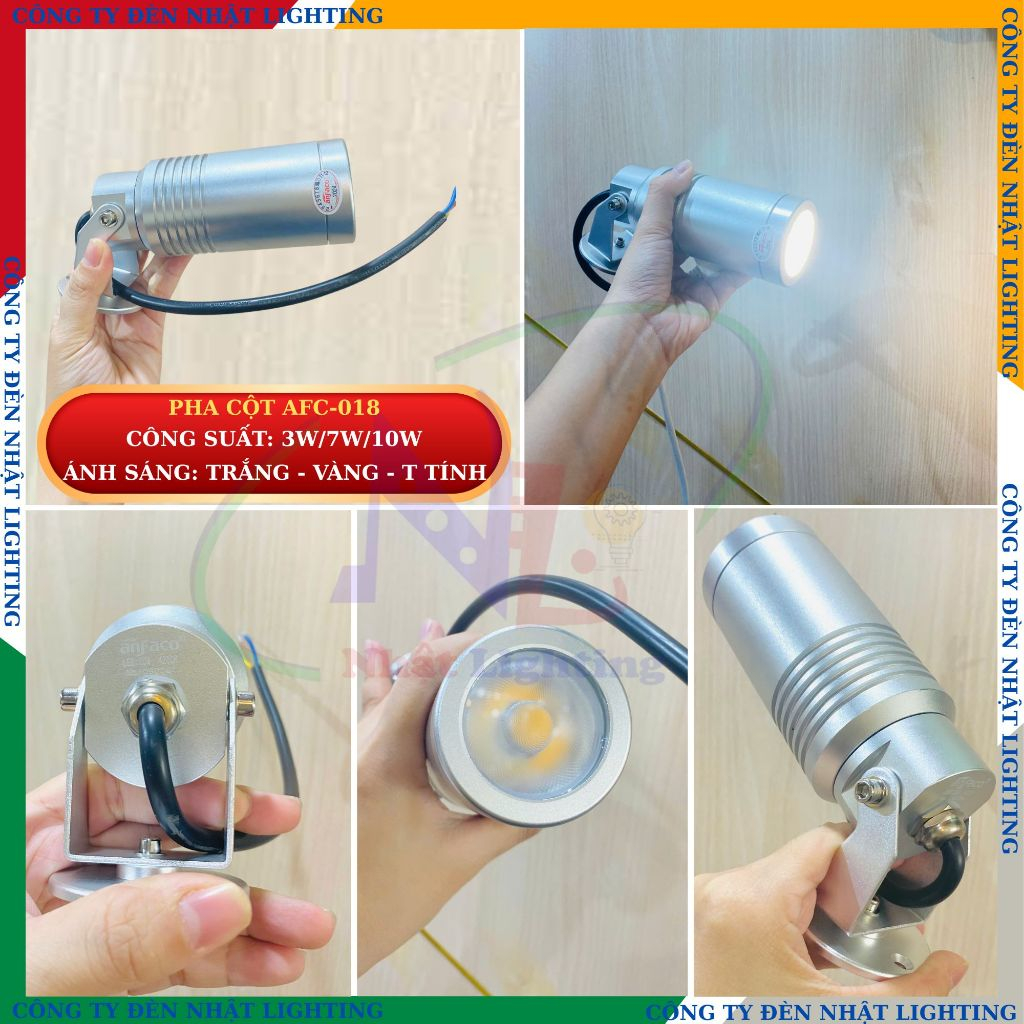 [CTY NHẬT LIGHTING] Đèn pha cột, sân vườn ANFACO 018 - 3W 7W 10W chính hãng lắp sân vườn, nhà hàng