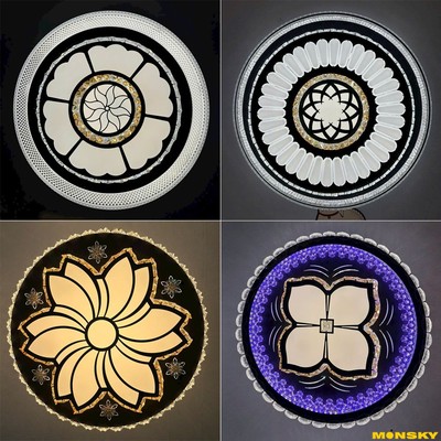 Đèn ốp trần MONSKY TICSO kiểu dáng sang trọng, tinh tế - dùng bóng LED 3 màu sáng chuyên dụng