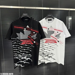 Áo phông nam boy phố Dsquared2 canda in nhũ kim tuyến hottrend 2025, áo nam boy phố unisex siêu hot.