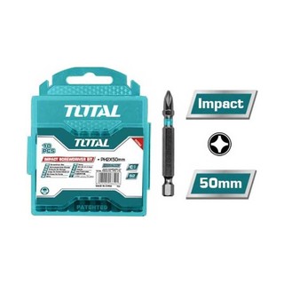 Bộ 10 Mũi Bắt Vít TOTAL TACIM16PH223 PH2 50mm Thép S2 Có Nam Châm Hít Chống Trượt Đóng Hộp Nhựa