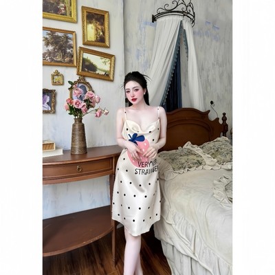 Đầm ngủ Váy ngủ cao cấp Hisexy Lụa Satin Dáng Xuông Liền Thân MD97