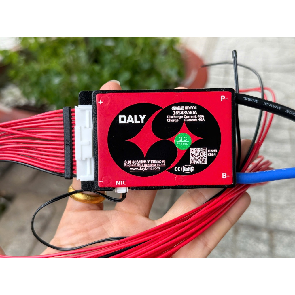 Mạch Bảo Vệ BMS 16S 48V 40A  ho 3.2V Chính Hãng DALY (Sạc Xả Chung)