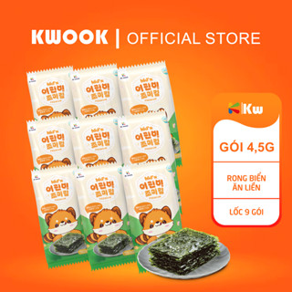 [LỐC 9 GÓI] Rong Biển Ăn Liền Gấu Mèo Kwook Cho Bé (4.5g x 9 gói) - [Date mới]