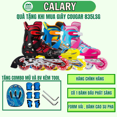 [Tặng Bảo Hộ] Giày Patin Trẻ Em [CENTOSY] Cougar 835LSG Chính Hãng-Có 1 Bánh Đầu Phát Sáng , From Vải Bánh Cao Su Pha