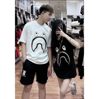 Áo Phông Cá Mập Logo Thêu Da Full Hình Chất Cotton Co Dãn 2 Chiều-Áo Thun Nam Nữ Cao Cấp Hoạt Hoạ Phong Cách Boy Phố