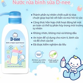 (COMBO 4 CHAI) Nước rửa bình sữa, Bình nước & rau quả Dnee 500ml