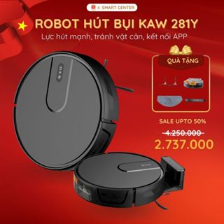 Robot Hút Bụi Lau Nhà KAW 281Y- Hàng Chính Hãng, Tự Động Sạc Điện, Cảm Biến Chống Rơi, APP Tiếng Việt