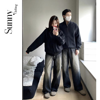 Áo khoác đôi Hoodie zip Sunny cổ cao Basic form rộng nam nữ chất nỉ bông cao cấp có khóa kéo SNHZ20