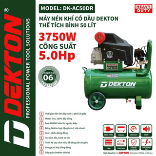 Máy Nén Khí Có Dầu DEKTON DK-AC50DR, 5.0HP - 50L, 3750W, Dây Điện 5m