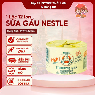 (Freeship HN) [Siêu rẻ ] 1 Lốc 12 lon sữa gấu nestle hàng Thái Lan * 140ml date 2025