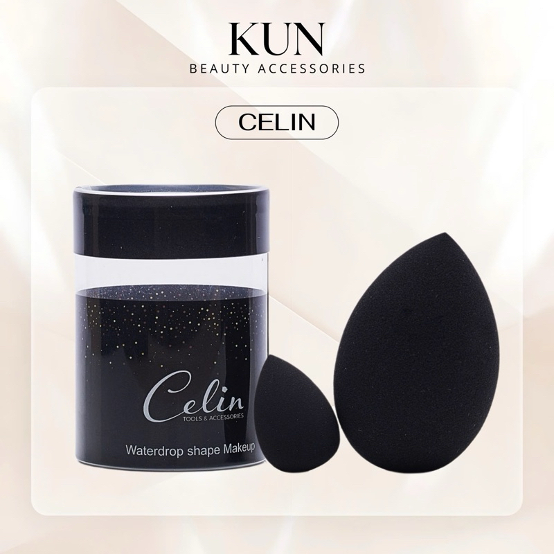 Bông mút Celin tán kem nền siêu mịn siêu mềm 2 màu đen và nâu