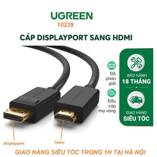Cáp chuyển đổi displayport sang hdmi dài 1.5m ugreen 10239 - hàng chính hãng