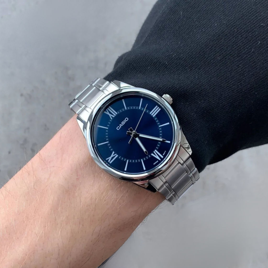 Đồng Hồ Nam Casio MTP-V005D-2B5UDF Mặt Xanh Kim Bạc Kính Khoáng 40mm Chống Nước Chính Hãng - WATCHSTORE | BigBuy360 - bigbuy360.vn