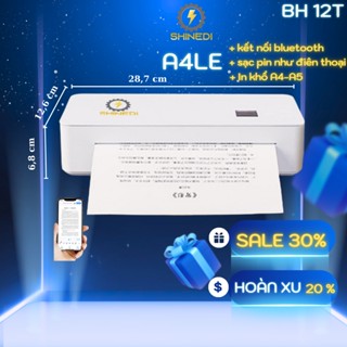  Máy in A4 giấy nhiệt A4LE SINEDI mini sạc pin kết nối tất cả các thiết bị blutooth điện thoại usb pc 