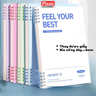 Sổ còng A5 B5 120 trang thay được giấy, bìa sổ còng Feel Your Bes kèm ruột giấy - Bìa sổ tay bìa nhựa binder khuyết còng