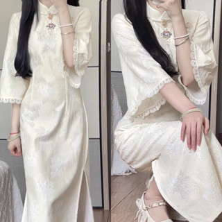  Sườn xám Cách Tân Trung Quốc Tay Lỡ Phong Cách Cổ Điển size từ 45-60kg 