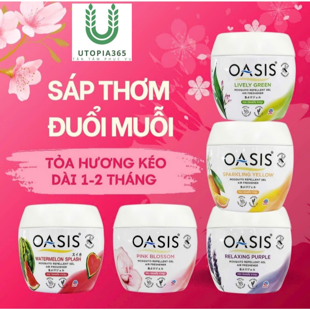 Sáp thơm 180g OASIS 2 in 1 đuổi muỗi và mang hương thơm đến gia đình bảo vệ an toàn không gian sống