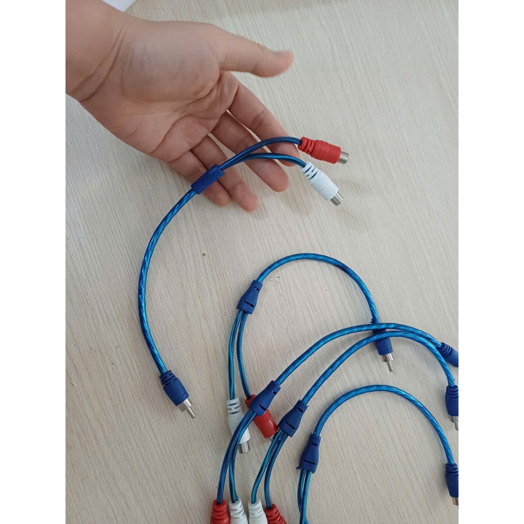 Dây chuyển 1 đầu RCA đực ra 2 đầu RCA cái dài 30cm - dây 1 ra 2 đầu bông sen