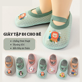 Giày Tập Đi Cho Bé, Giày Bún Tập Đi Cotton Đế Mềm Chống Trượt, Dép Tập Đi Cho Bé Thoáng Khí An Toàn