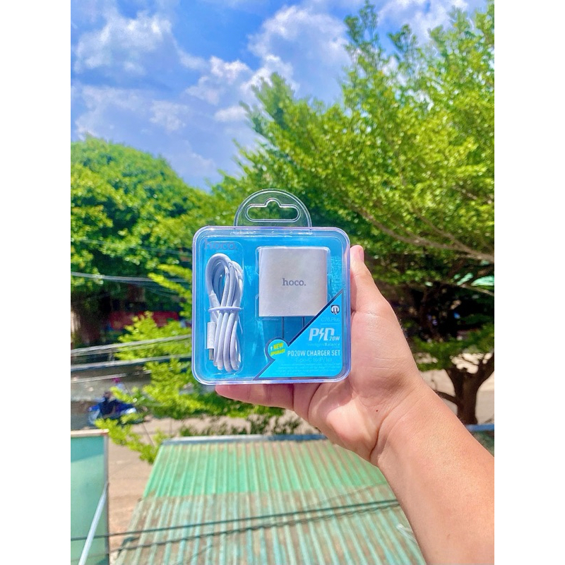 Bộ Sạc Nhanh PD 20W/ 30W Cho 8/8P X/Xs 11/12/ 13/14 Pro/ProMax Hoco C76/C76A Plus Chuẩn Type-C, Đầu 